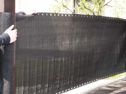 Szőtt árnyékoló háló 90%-os takarás (90 cm x 4,5 méter) belátáskorlátozó, sötétszürke